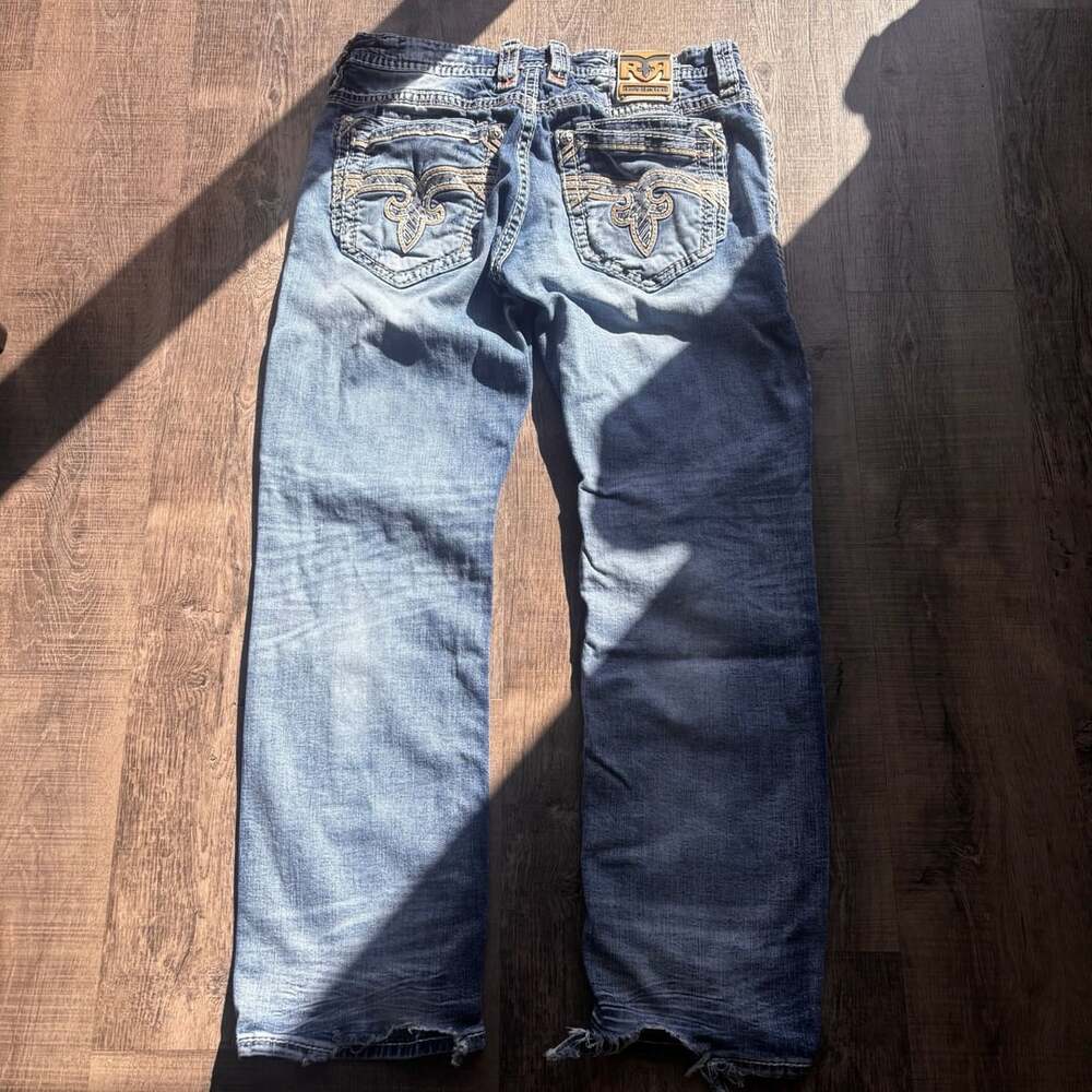 Rock Revival Cashem Alternative Straight Jeans Size 32 Light Blue - Picture 2 of 8
